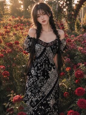Along the Moonlit Garden Path Cold shoulder flutter slv maxi dress